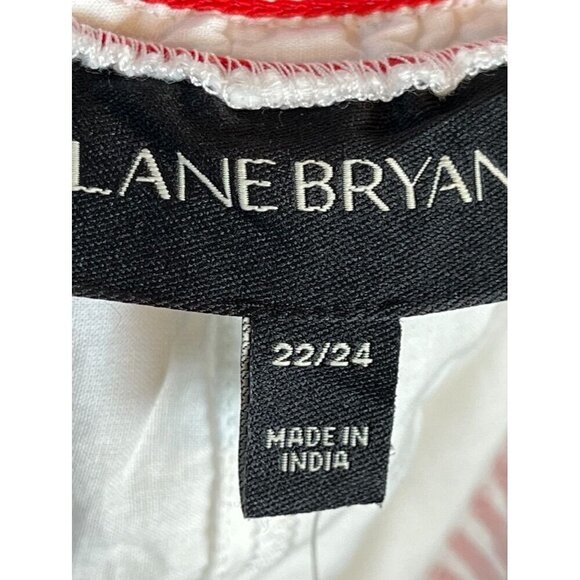 Lane Bryant Top Women 22 Red Off Shoulder Floral Smock Boho Western Hippie 80s - Picture 2 of 15